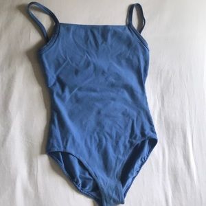 So Danca Large Blue Criss Cross Back Camisole Leotard